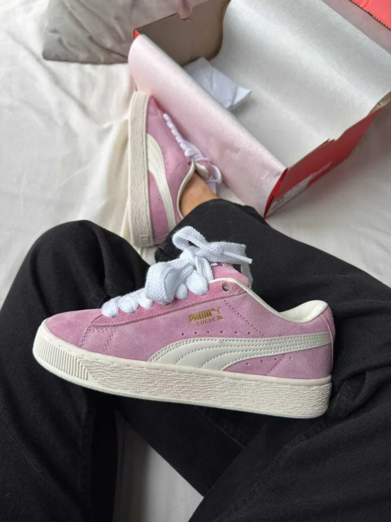 Женские кроссовки Puma Suede XL pink white / Пума XL белые розовые 36 37 38 39 40 — фото 7