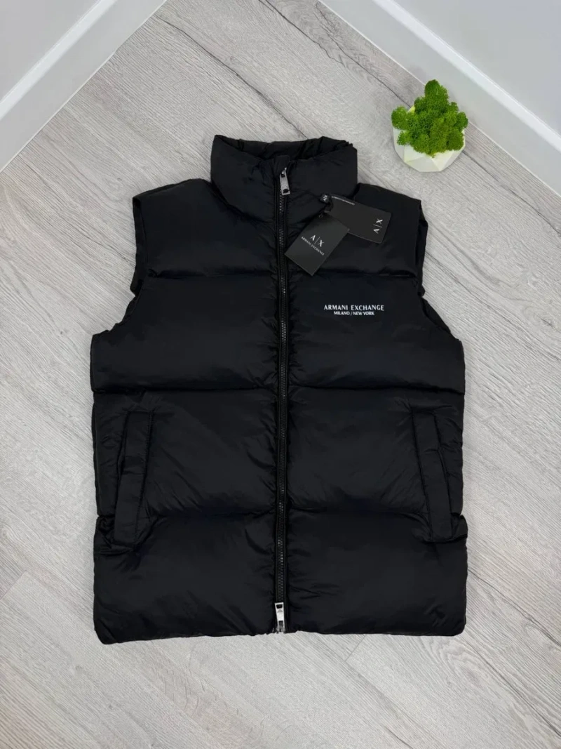 Жилетка Armani Exchange New York чорна Безрукавка чоловіча Армані — фото 2