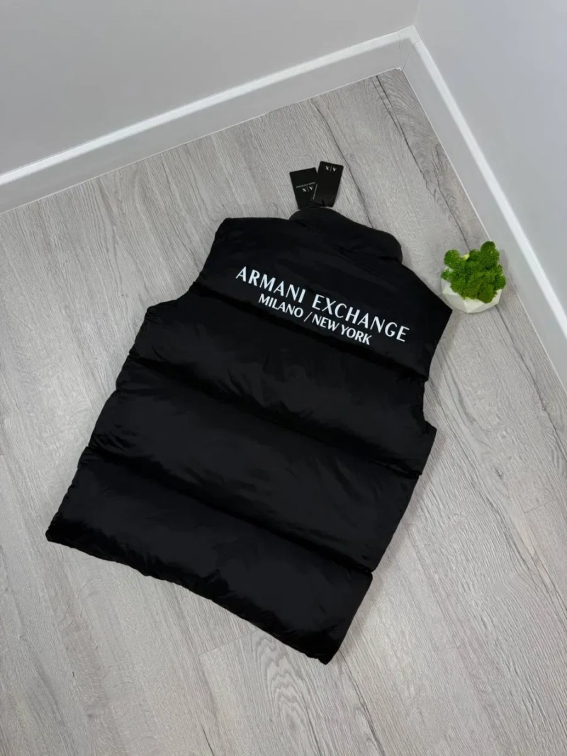 Жилетка Armani Exchange New York чорна Безрукавка чоловіча Армані — фото 8