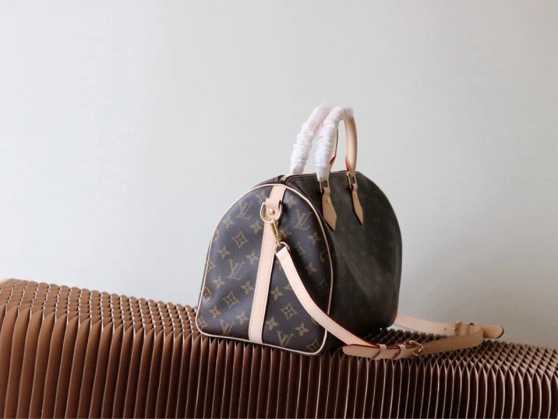 Жіноча сумка Louis Vuitton speedy 30 monogram canvas handbag lv женская сумочка луи витон спиди натуральна шкіра коричнева шкіряна кожаная натуральна — фото 2