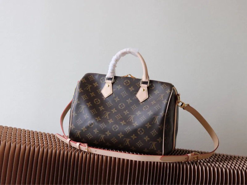 Жіноча сумка Louis Vuitton speedy 30 monogram canvas handbag lv женская сумочка луи витон спиди натуральна шкіра коричнева шкіряна кожаная натуральна — фото 3