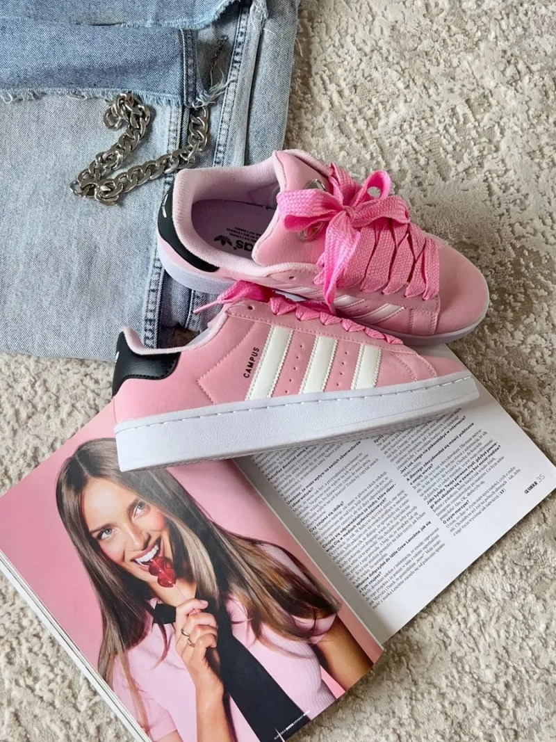 Жіночі Кросівки Adidas Campus Pink Адідас Рожеві Кампус Кроссовки ТОП — фото 5
