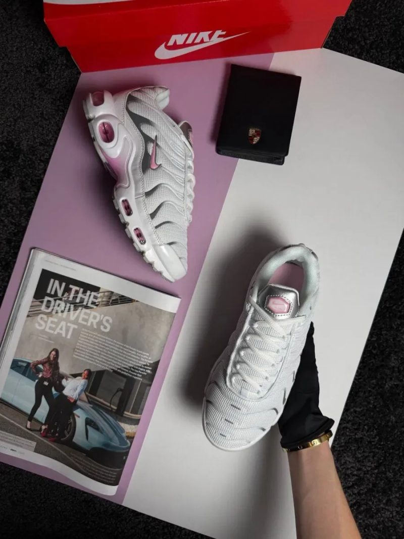 Жіночі кросівки найк аір макс Nike Air Max Plus White Metallic Pink [36-41] — фото 2