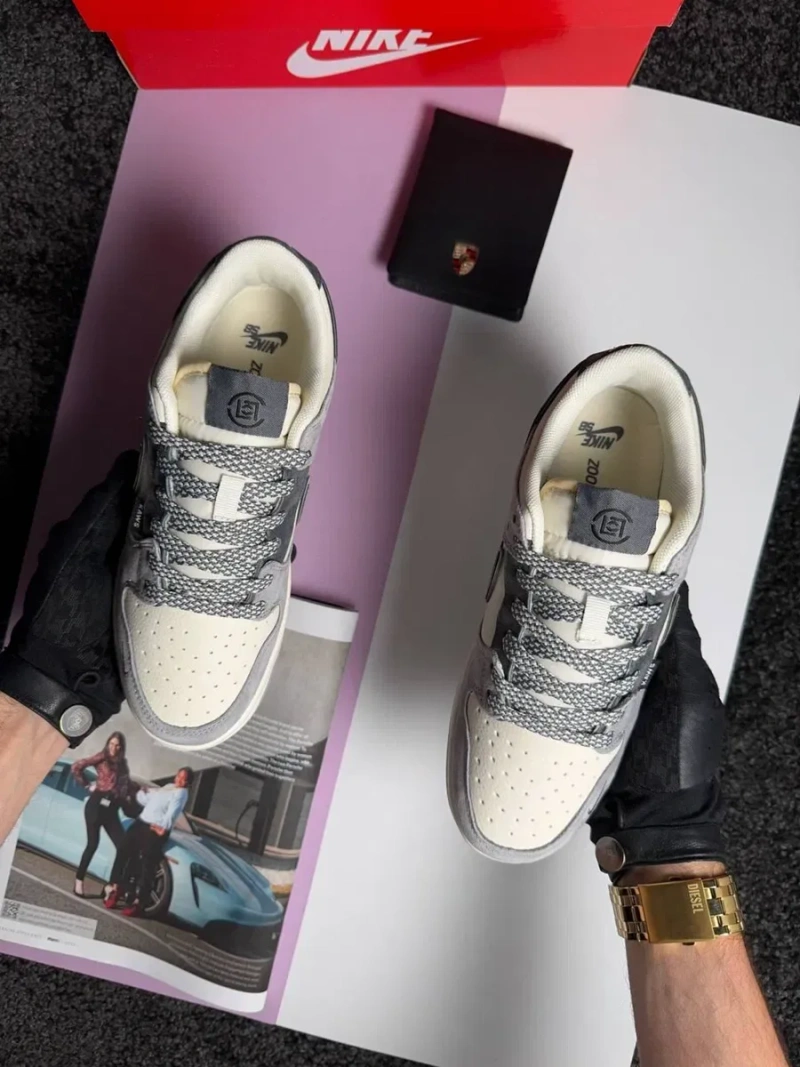 Жіночі кросівки найк данк лоу Nike SB Dunk Low x KAWS Grey Beige [36-41] — фото 7