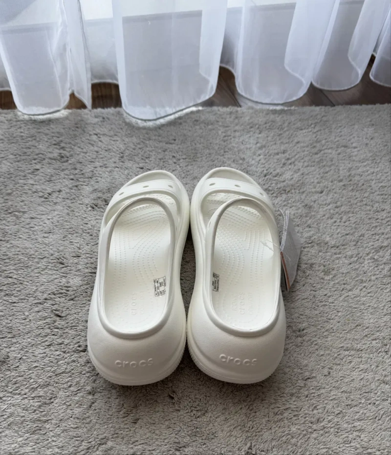 Жіночі шльопанці Крокси Crocs Classic Crush Sandal бежеві W7 36 розмір 23 CM — фото 6