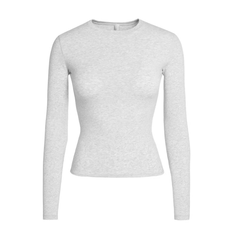 Жіночий лонгслів SKIMS Cotton Jersey Long Sleeve T-Shirt ОРИГІНАЛ — фото 5