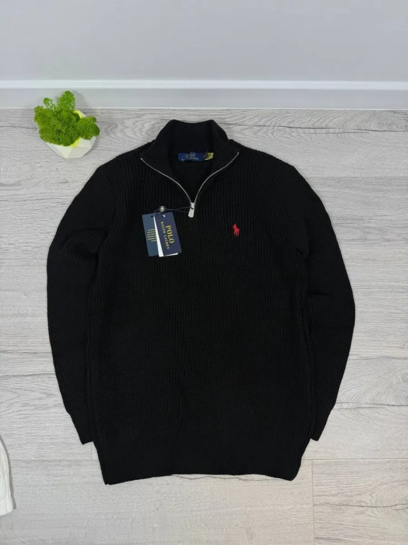 Зіп-худі 1/3 Polo Ralph Lauren вʼязане Чоловічий кардиган 1/3 поло чорний Кофта біла вʼязана — фото 2