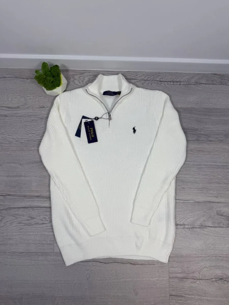 Зіп-худі 1/3 Polo Ralph Lauren вʼязане Чоловічий кардиган 1/3 поло чорний Кофта біла вʼязана — фото 3