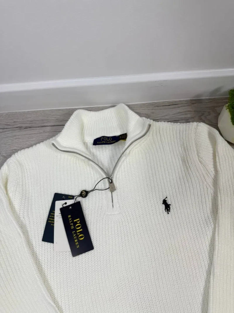 Зіп-худі 1/3 Polo Ralph Lauren вʼязане Чоловічий кардиган 1/3 поло чорний Кофта біла вʼязана — фото 6
