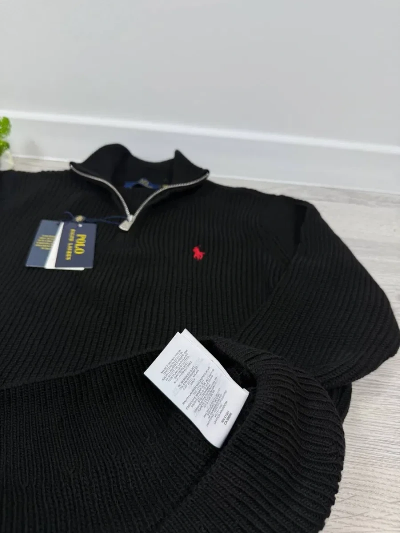 Зіп-худі 1/3 Polo Ralph Lauren вʼязане Чоловічий кардиган 1/3 поло чорний Кофта біла вʼязана — фото 7