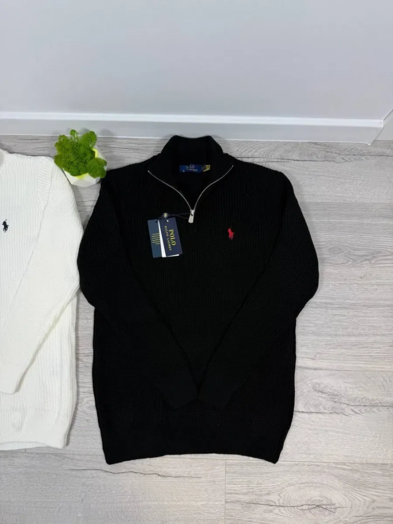 Зіп-худі 1/3 Polo Ralph Lauren вʼязане Чоловічий кардиган 1/3 поло чорний Кофта біла вʼязана — фото 8