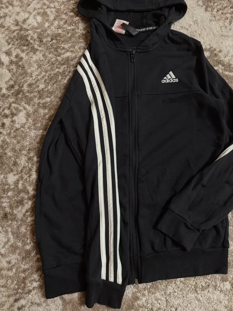 зіп худі adidas з полосками на спині зіпка адідас кофта adidas кофта адідас кофта з замком адідас — фото 2