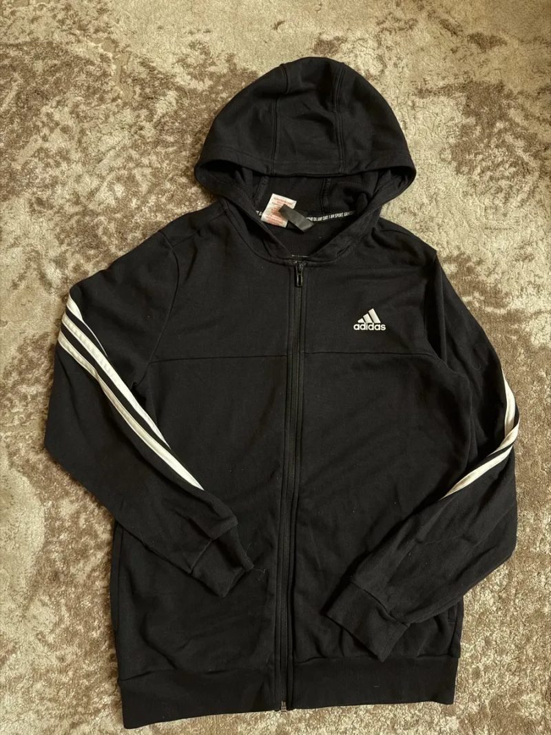 зіп худі adidas з полосками на спині зіпка адідас кофта adidas кофта адідас кофта з замком адідас — фото 3