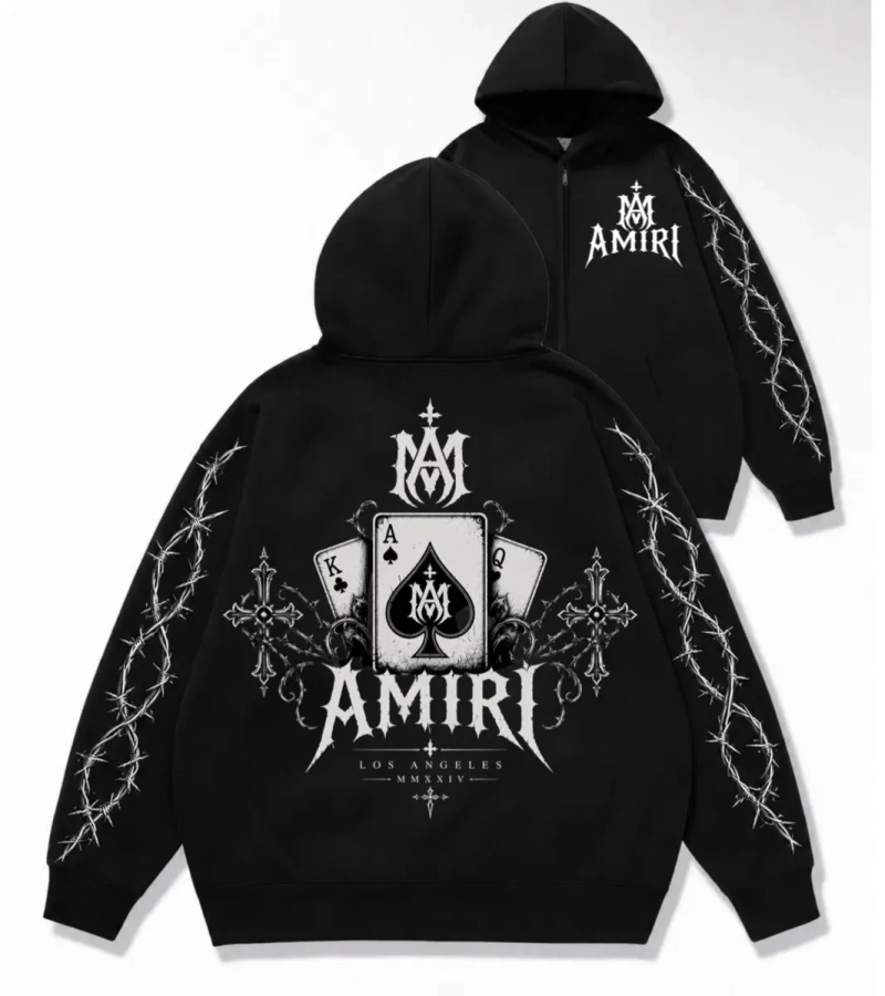 Зип худи Amiri Logo унисекс черные Амири кофта толстовка свитшот лонгслив Новые модели Отлично подойдет на подарок — фото 4