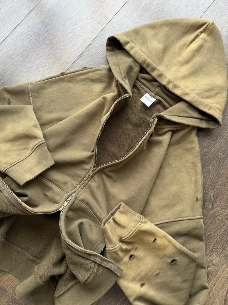 Зіп Худі Boxy Fit Oversize Distressed Худи Оверсайз Широке YZY GAP Y2K — фото 4