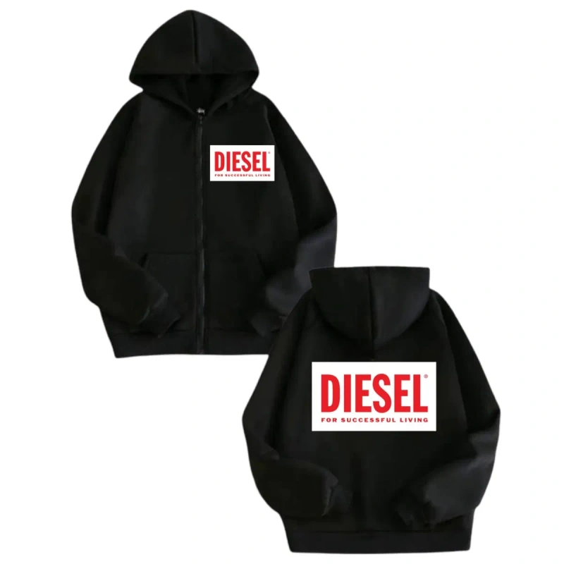 Зип-Худи Diesel Logo унисекс дизель кофта толстовка с капюшоном New — фото 6