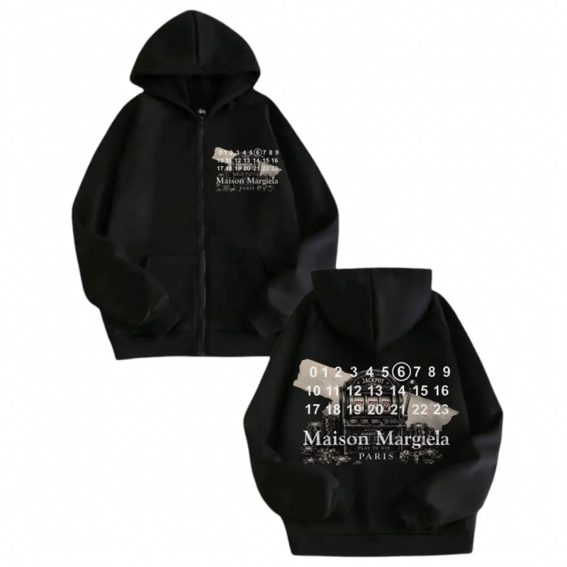 Зип худи Maison Margiela Paris Franklin унисекс мейсон марджела черная толстовка кофта лонгслив худи — фото 3