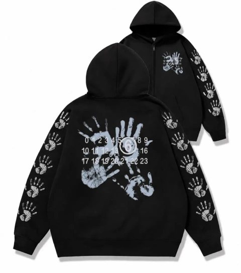 Зип худи Maison Margiela Paris Logo унисекс черное Мейсон Мардежа кофта лонгслив толстовка Новинка свитшот