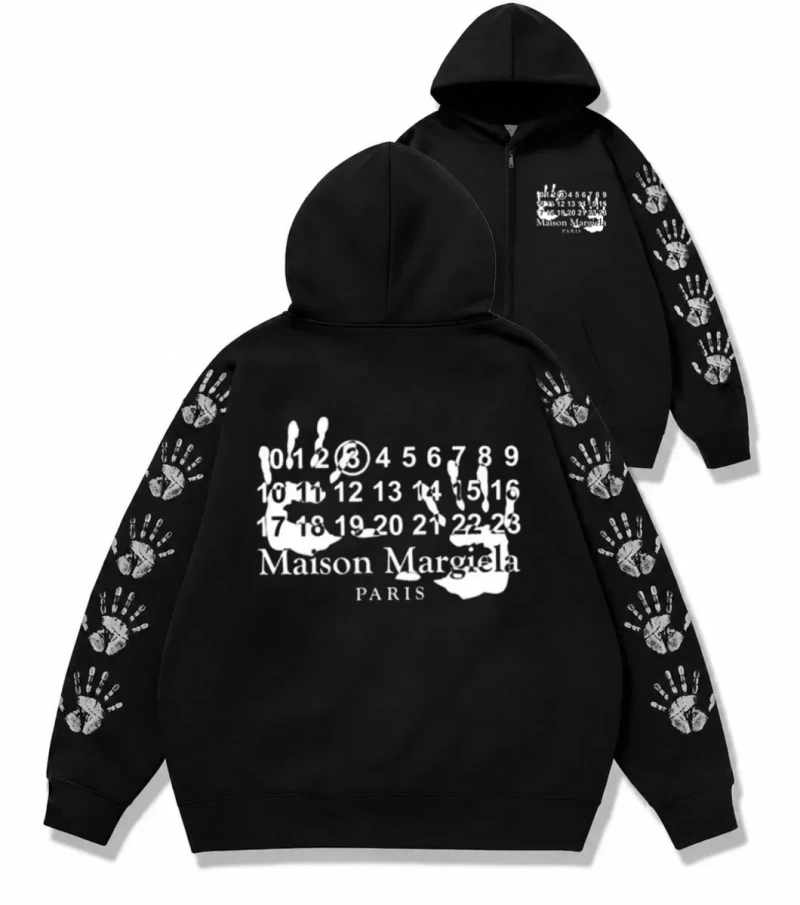 Зип худи Maison Margiela Paris Logo унисекс черное Мейсон Мардежа кофта лонгслив толстовка Новинка свитшот — фото 5