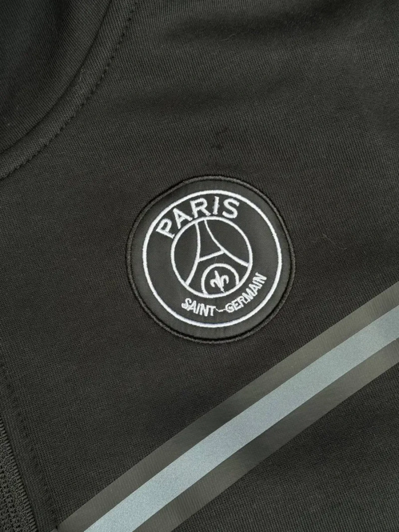 Зіп-худі Nike Tech Fleece PSG мужская Зипка Найк Теч Флис черная | Зипка черная Найк Псж мужская серая зип-худи Nike Tech Fleece черная мужская — фото 8