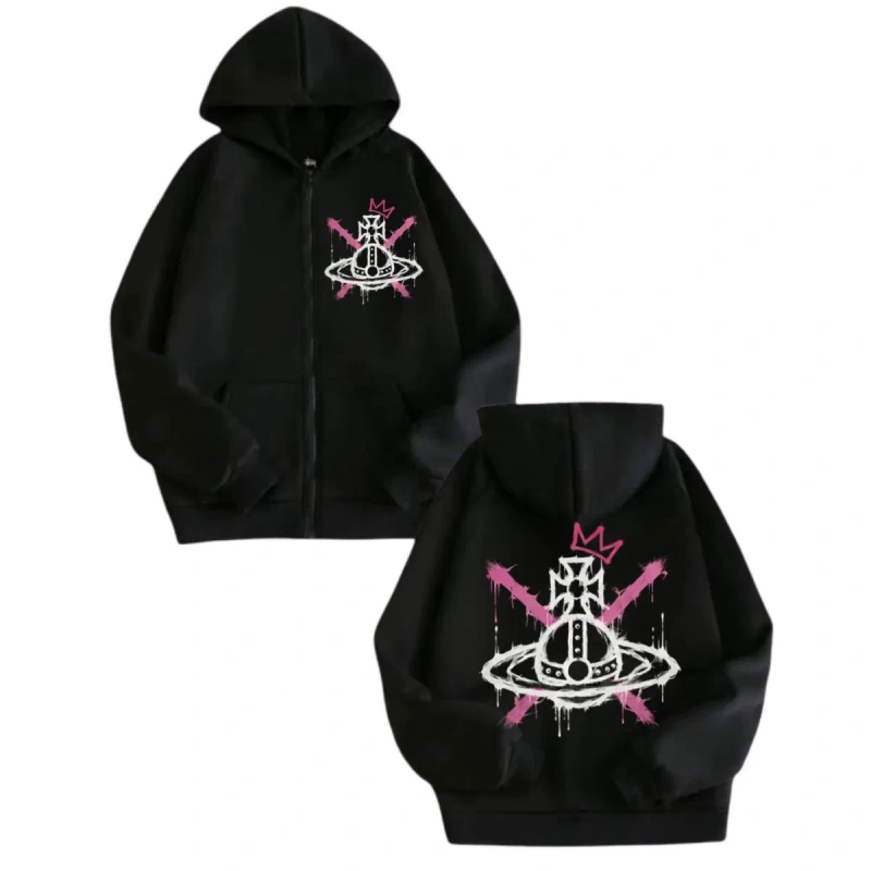 Зип худи  Vivienne Westwood Logo унісекс Вів'єн Вествуд кофта толстовка лонгслив украшения — фото 6