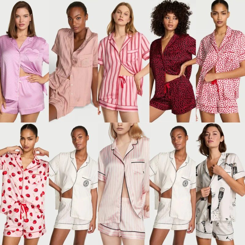ЗНИЖКИ! Піжама Victoria’s Secret шорти штани сатинова флпнелева — фото 2