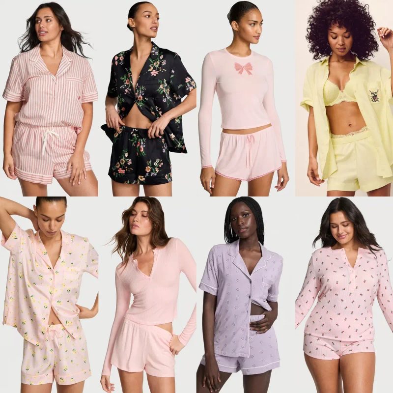 ЗНИЖКИ! Піжама Victoria’s Secret шорти штани сатинова флпнелева — фото 4