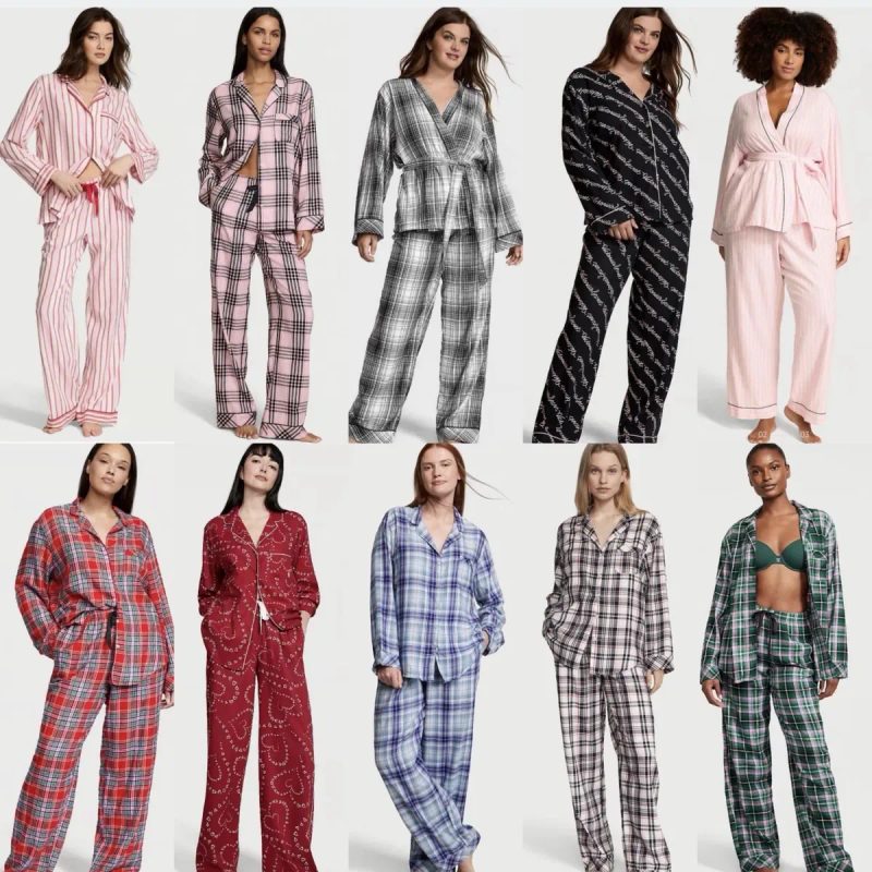 ЗНИЖКИ! Піжама Victoria’s Secret шорти штани сатинова флпнелева — фото 7