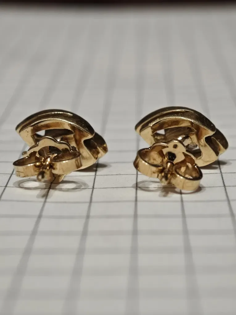 Золоті сережки з діамантами 0.372ct, 750 проба. — фото 7