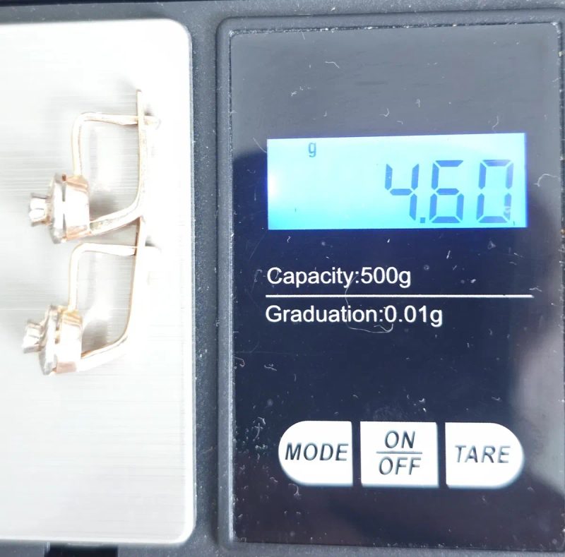 Золоті сережки, з діамантами 0.4 ct, 583 проба. — фото 5