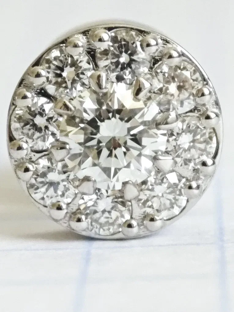 Золоті сережки, з діамантами 0.96ct, 750 проба. — фото 4