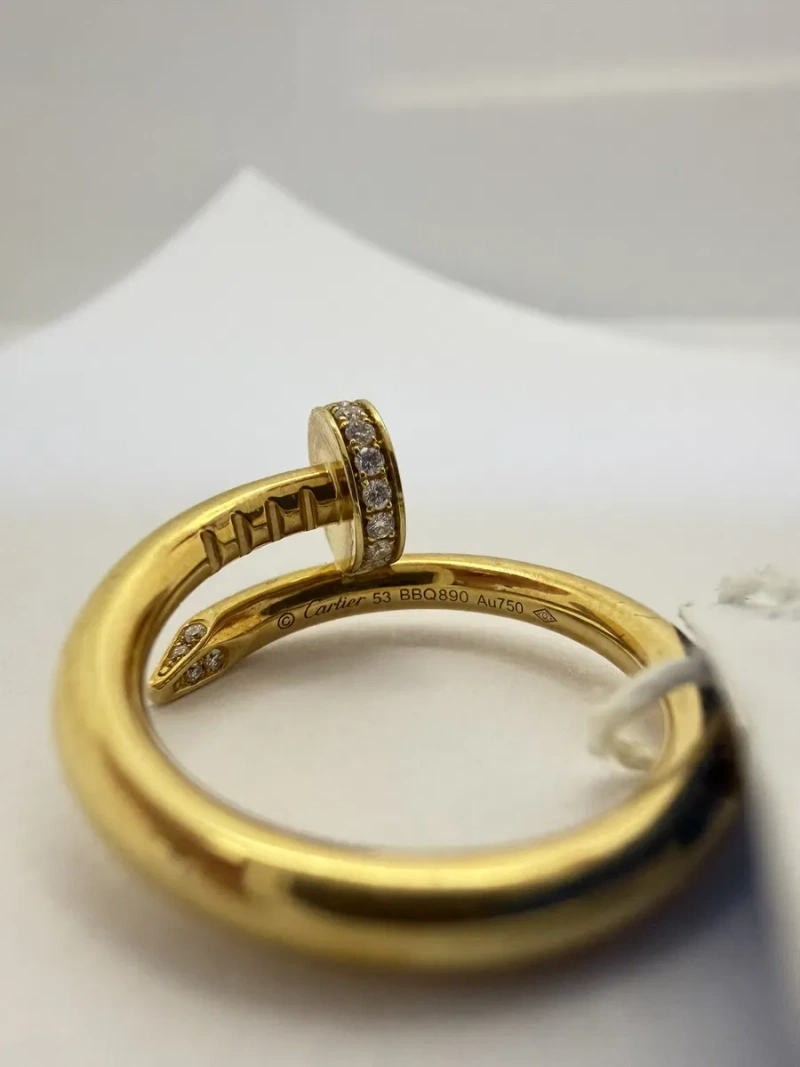 Золотое кольцо новое гвоздь с диамантами Cartier — фото 3