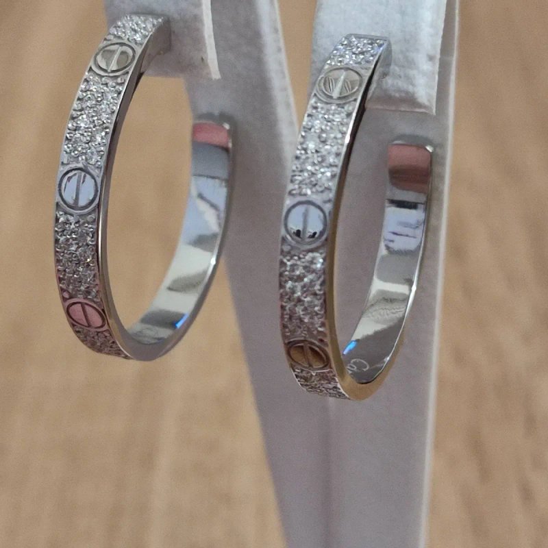 Золотые серьги 1.02 ct. Бриллианты. Cartier Love — фото 3