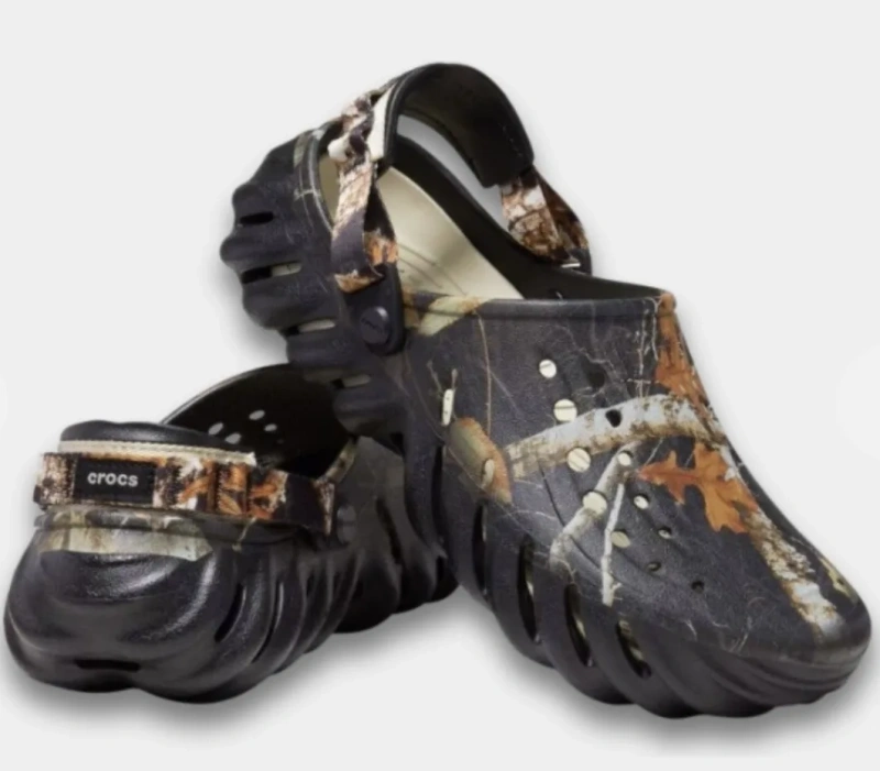 Crocs Echo Clog Realtree Black арт. 208232 / Крокс Ехо черные/камуфляж Сабо