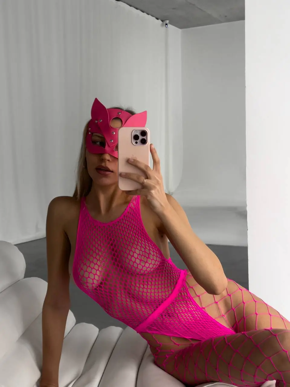 Маска кішечки + чокер зі стразами