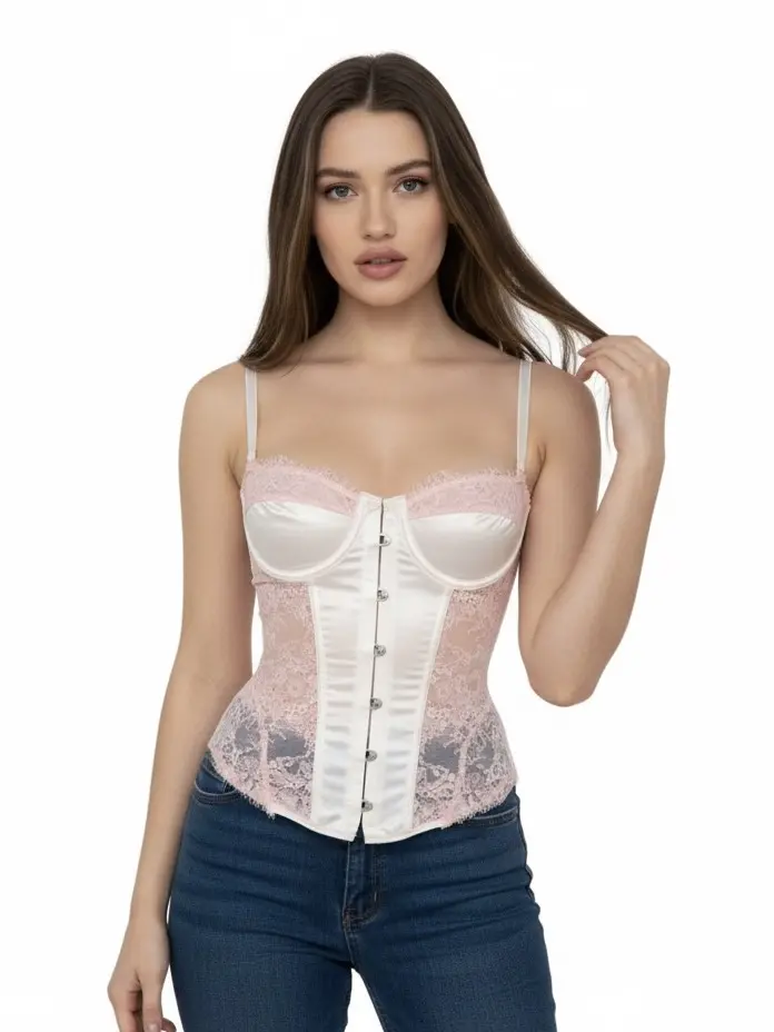 Корсет корсетный топ корсетний бандо кроп топик кружевной белый