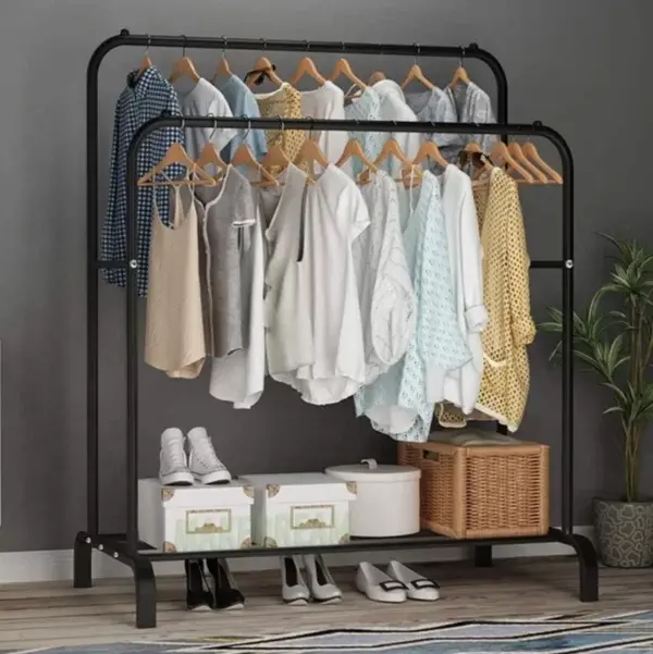 Подвійна стійка-вішак для одягу та взуття