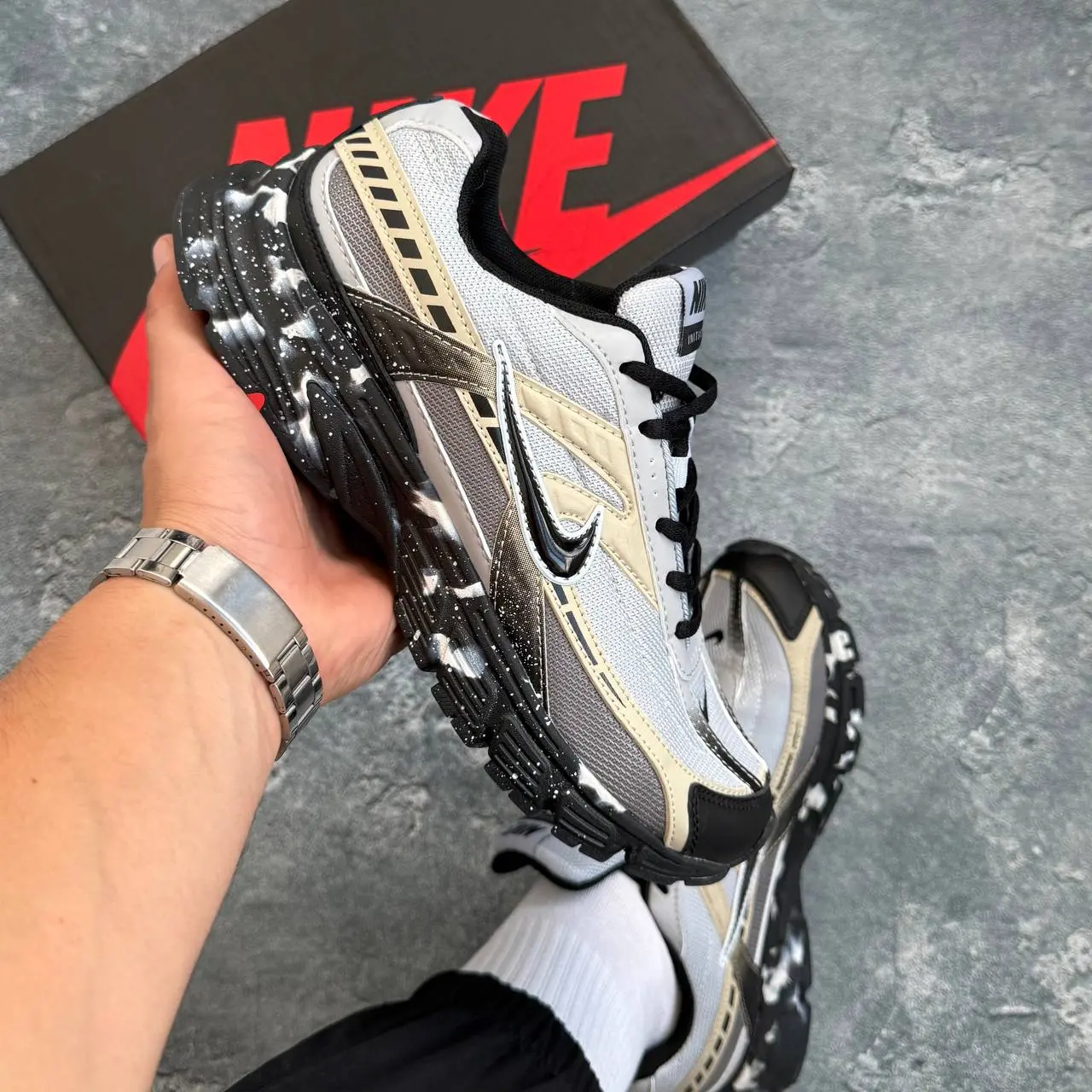 Nike Initator custom beige black — фото 4