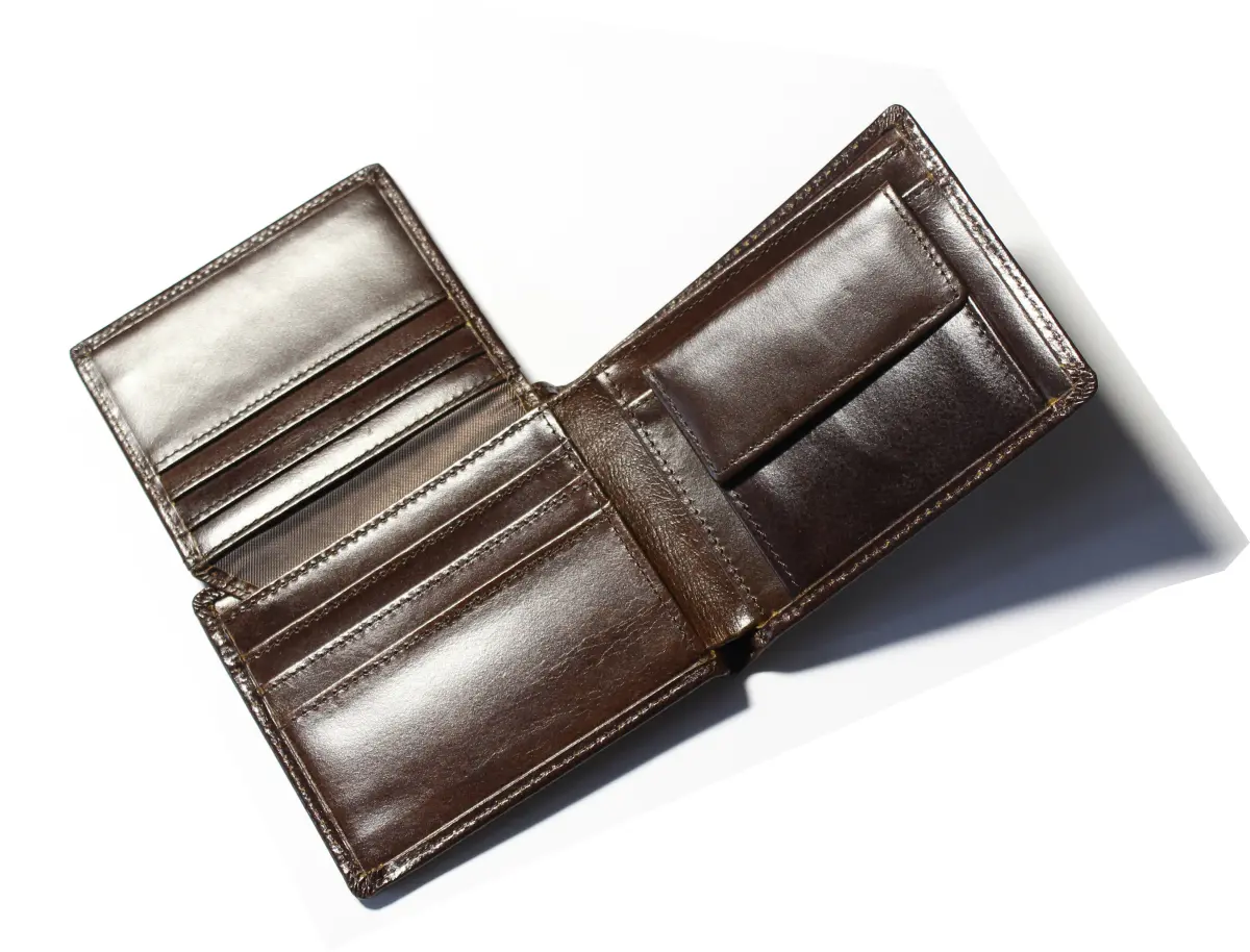 Портмоне кожаное коричневое крейзи с RFID