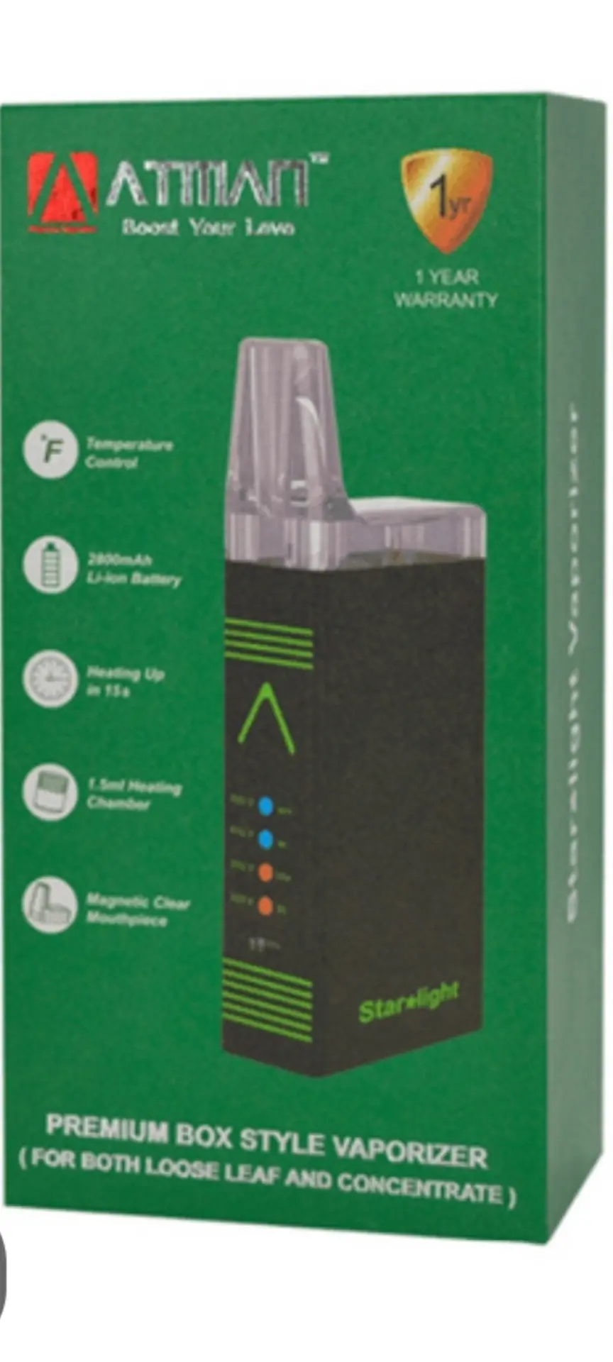 Оригинальный испаритель Atman Starlight для сухих трав и воска, аккумулятор 2800 мАч