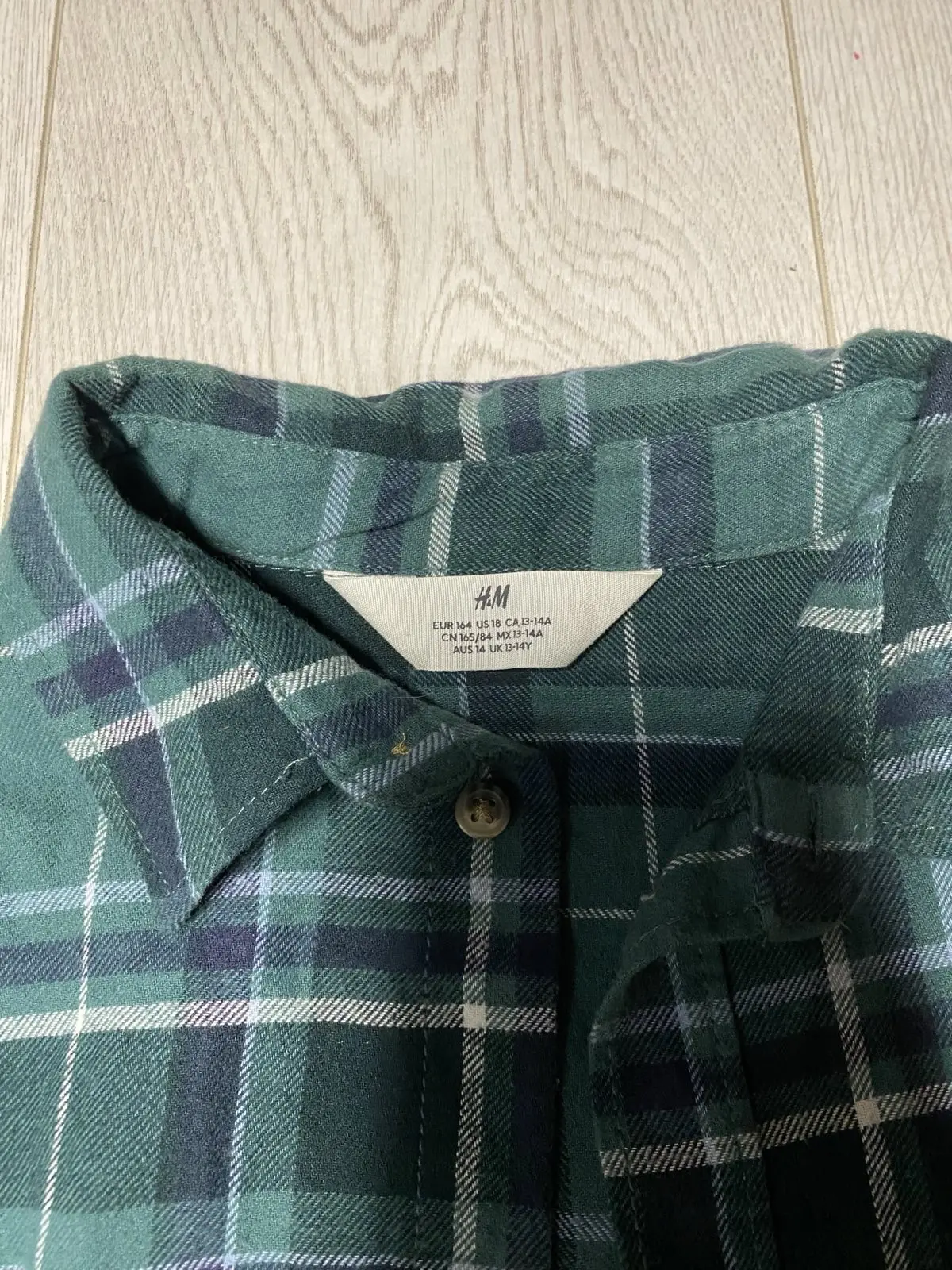 Сорочка H&M в клітинку зелена підліткова розмір 170 — фото 2