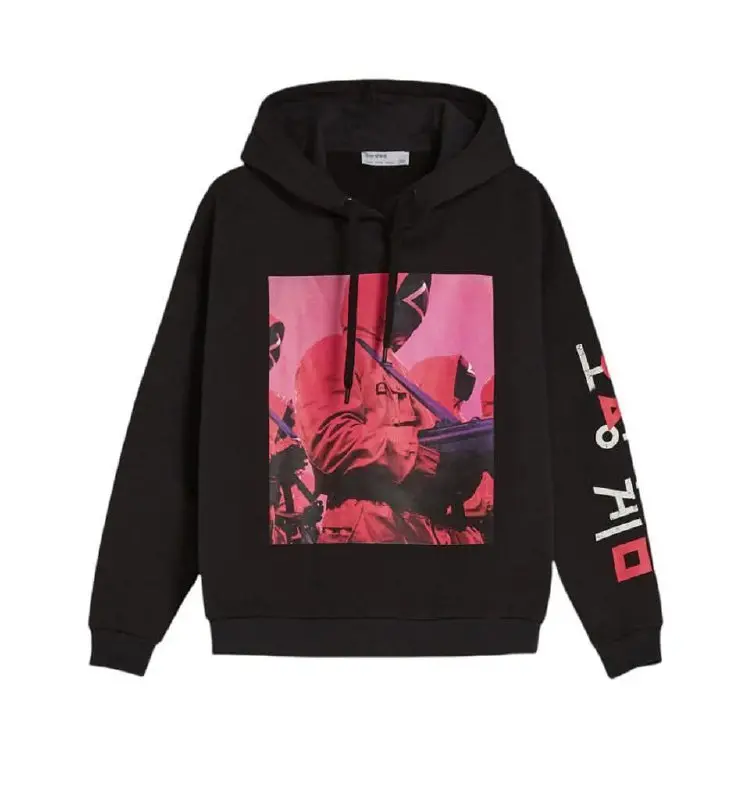 Чоловіча худі Bershka, розмір XL Принт гра в кальмара