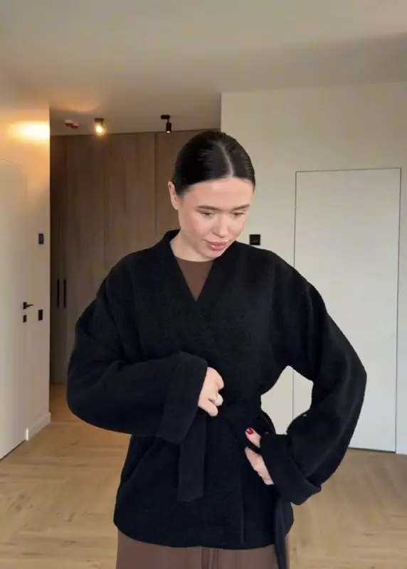 Теплий укорочений кардиган Katyusha Life Brand S-M Чорний — фото 3