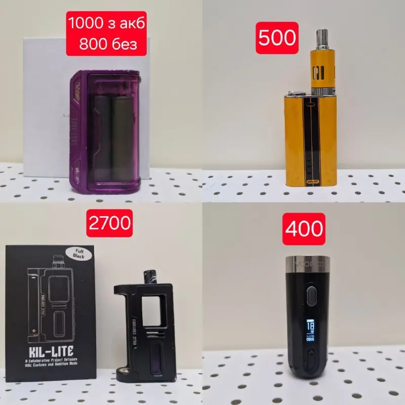 Батарейні моди Lost Vape Thelema Quest 200W, Kil-lite DNA, Joyetech Evic VT, Voopoo V.Suit