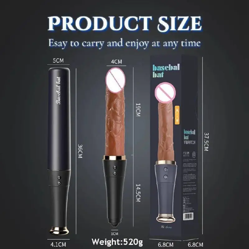 Baseball Bat DT17 Міні секс-машина з підігрівом та фрикціями — фото 3