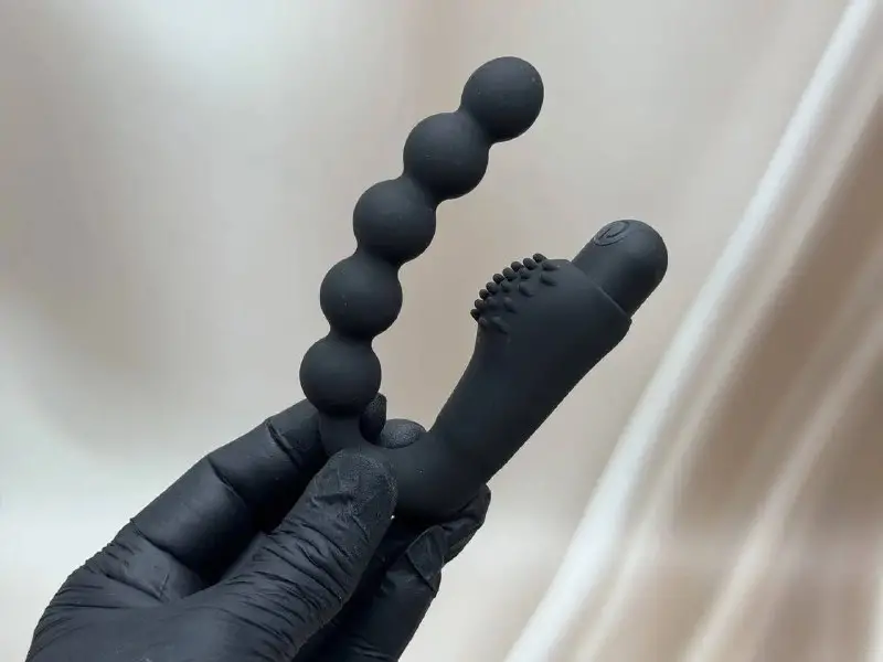 Вібромасажер простати та анальний стимулятор 2в1 Model 1075 USB Чорний