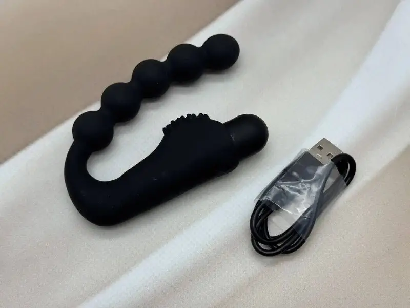Вібромасажер простати та анальний стимулятор 2в1 Model 1075 USB Чорний — фото 2