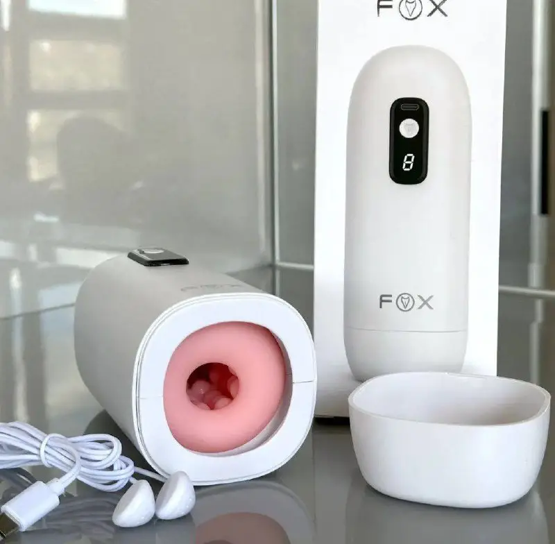 Чоловічий мастурбатор FOX з ефектом всмоктування, 8 режимів, USB — фото 4