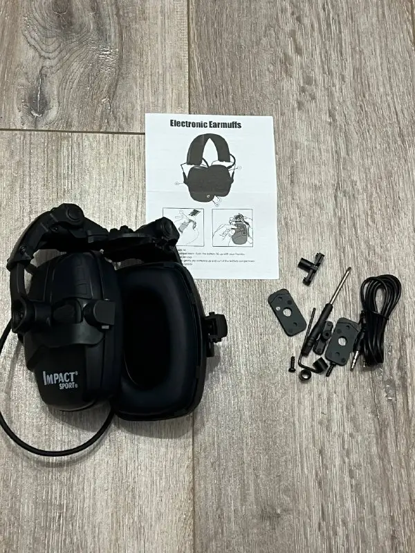 Активні тактичні навушники Impact Sport Black з кріпленням на шолом — фото 2