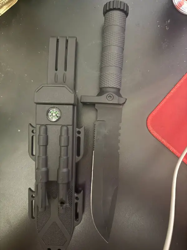 Тактичний ніж для виживання Survival Knife Black з компасом